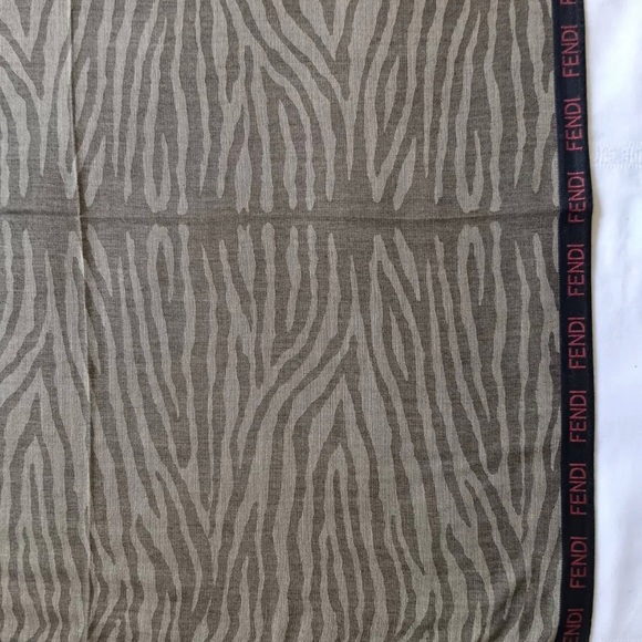 Fendi Authentic Tiger Print Cotton Scarf 18”x18” - Picture 5 of 6